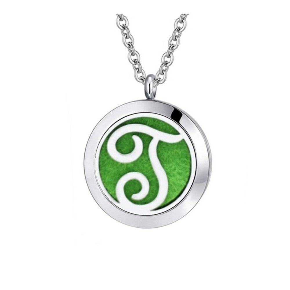 Monogram "T" Surgical Stainless Steel Hypoallergenic Essential Oil‎ Necklace